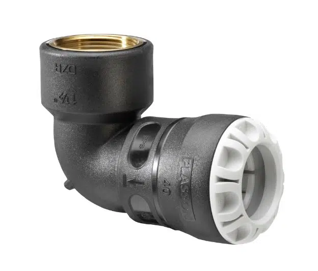 Codo hembra metálica push-fit Plasson serie 1 100600