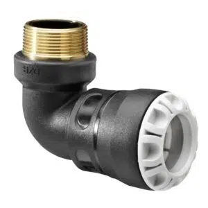 Codo macho metálico push-fit Plasson serie 1  107700